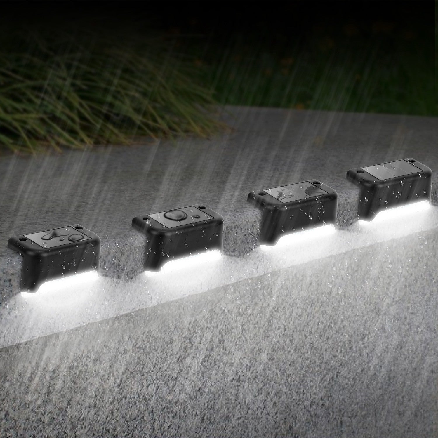 Transform Your Outdoor Space with 4-Pack Solar LED Step Lights - Waterproof Dusk to Dawn Sensors for Safe Stairs and Stylish Yard Railings!