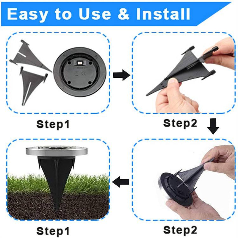 Transform Your Garden with Color Changing LED Solar Underground Lights - Waterproof Buried Lamps for a Stunning Outdoor Ambiance