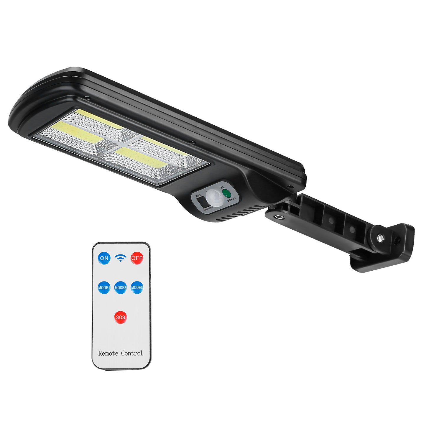 Illuminate Your Outdoors with the 450W Solar Motion Sensor Wall Light - Waterproof, 3 Modes & Remote Control for Ultimate Convenience!