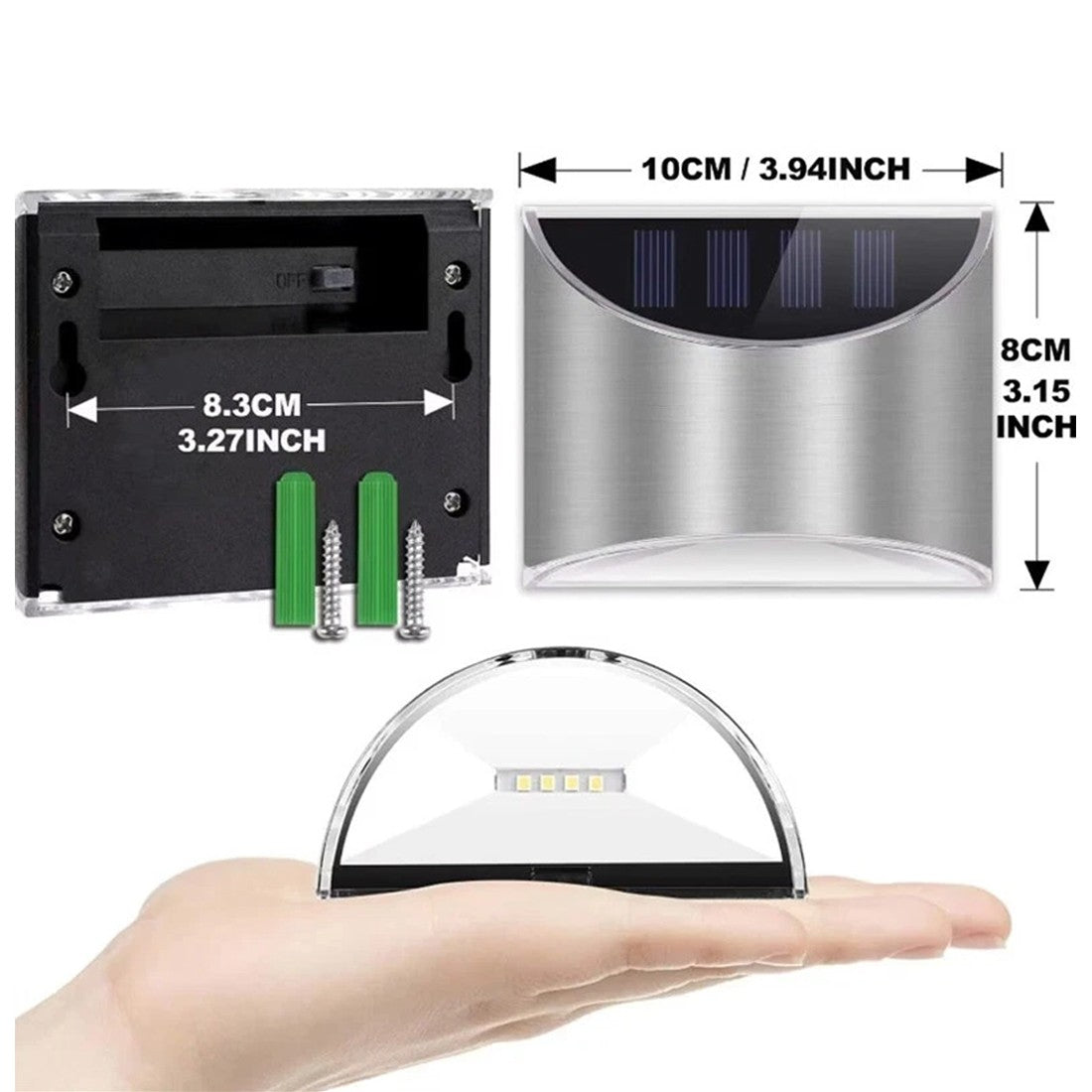 Illuminate Your Outdoors: 4-Pack Ultra Bright Solar LED Garden Wall Lights for Doors & Fences