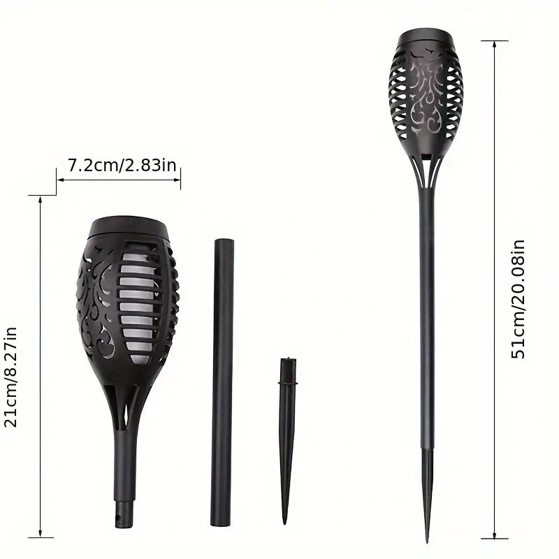 Enchanting Solar-Powered Garden Torch Lights - Flickering Flame Pathway Decor for Christmas & Halloween
