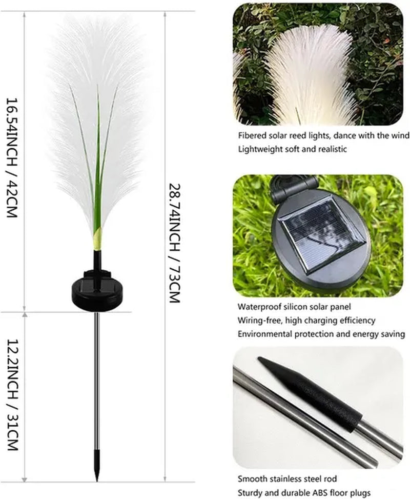 Transform Your Outdoor Space with Waterproof Solar Flower Lights - 4 Pack Decorative Landscape Lighting for Pathways and Patios