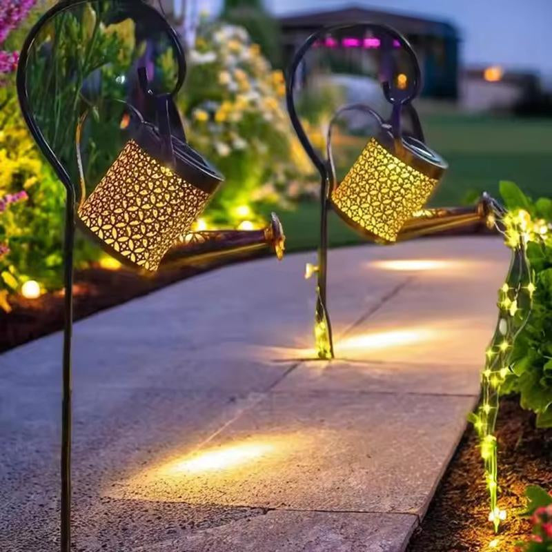 Transform Your Garden with 2-Pack Solar LED Watering Can String Lights – Ideal Outdoor Decor!