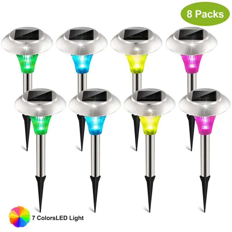 Transform Your Outdoors with 8-Pack Color Changing Solar Garden Lights - Waterproof IP44 Pathway Lamps for Breathtaking Landscapes!