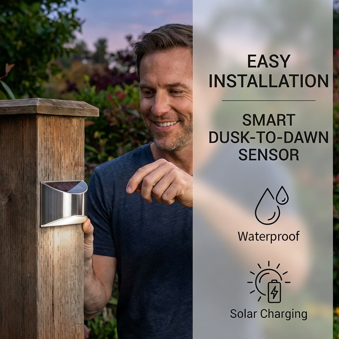 Illuminate Your Outdoors: 4-Pack Ultra Bright Solar LED Garden Wall Lights for Doors & Fences