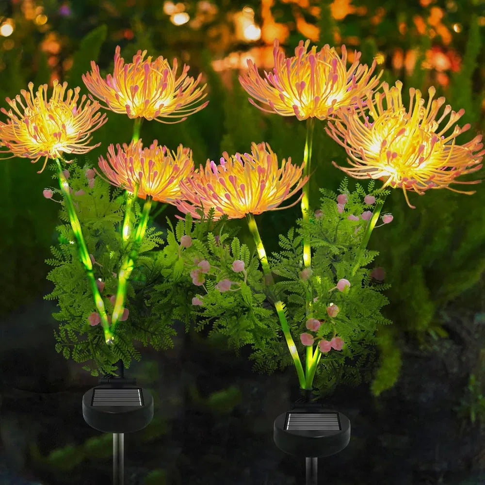 Transform Your Garden with 4 Pack Solar Flower Lights - Automatic On/Off Outdoor Decor & Ideal Gift for Mom!