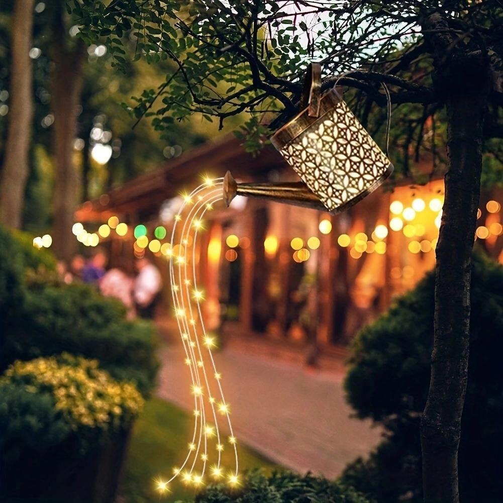 Transform Your Garden with 2-Pack Solar LED Watering Can String Lights – Ideal Outdoor Decor!