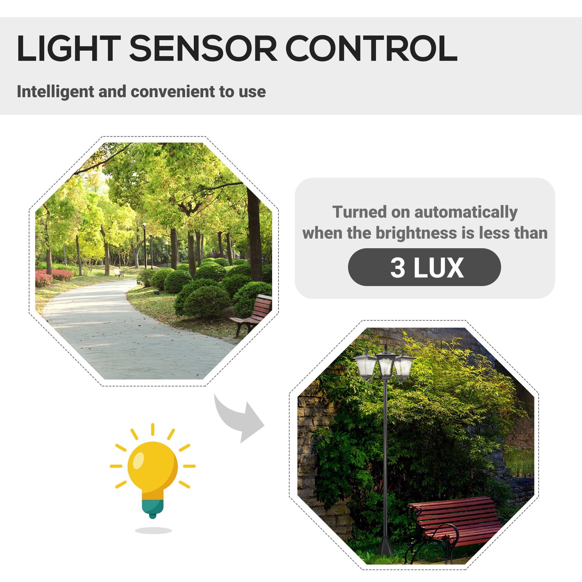 Elegant 72-Inch Triple Head Solar Lamp Post - Vintage Outdoor Lighting for Your Backyard, Garden Pathway, and Driveway