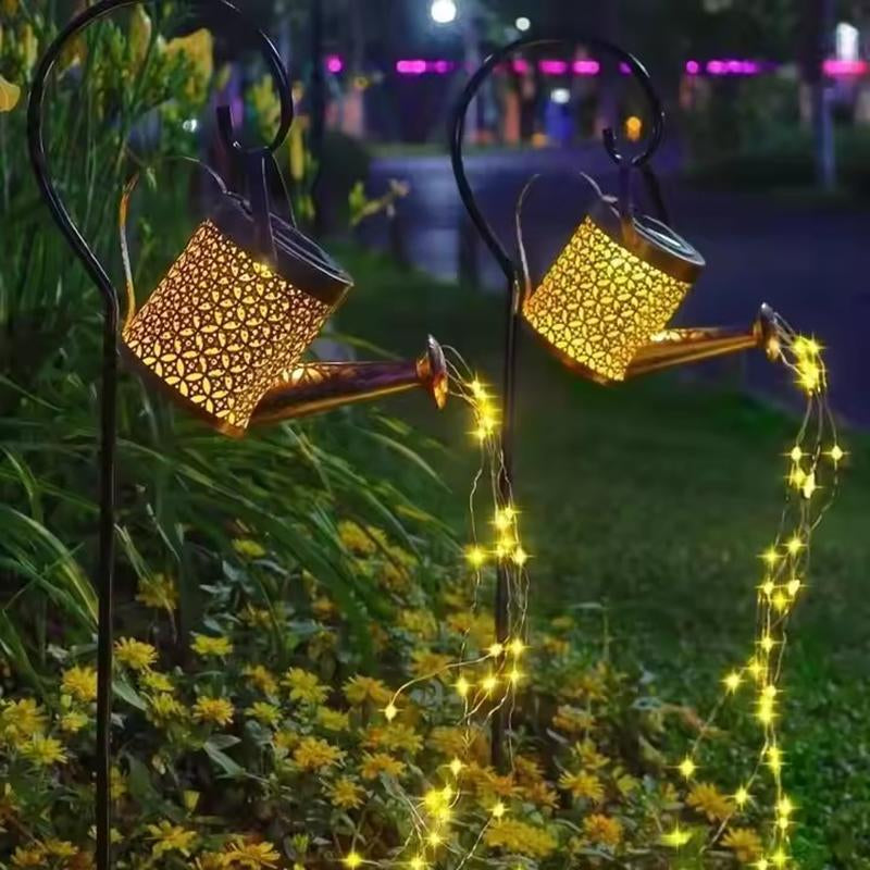 Transform Your Garden with 2-Pack Solar LED Watering Can String Lights – Ideal Outdoor Decor!