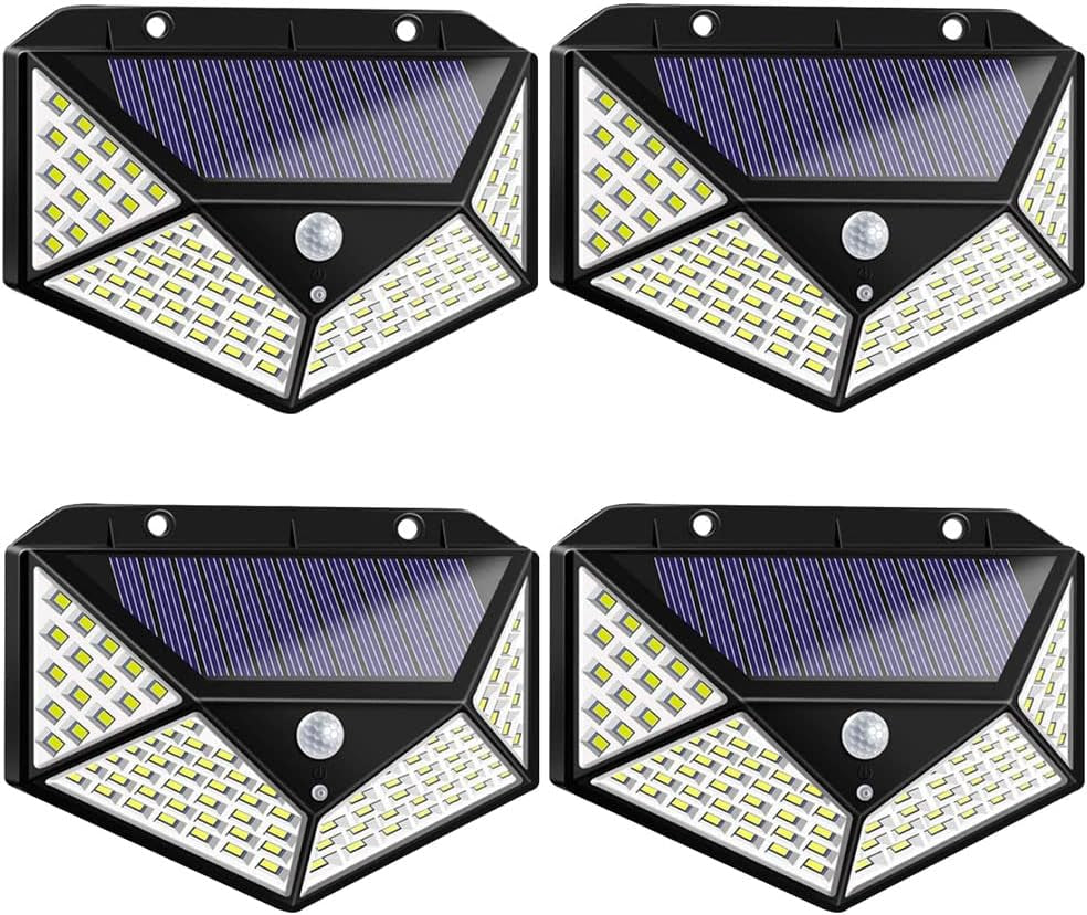 Aolyty 2-Pack Solar Motion Sensor Wall Lights - 3 Modes, Waterproof LED Security Lights with 4-Side Illumination for Garden, Yard, Patio & Walkway