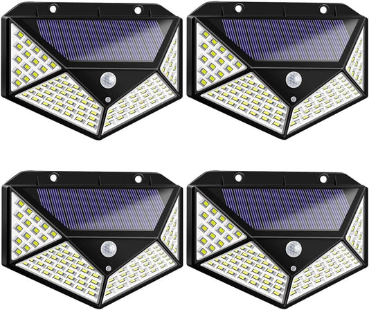 Aolyty 2-Pack Solar Motion Sensor Wall Lights - 3 Modes, Waterproof LED Security Lights with 4-Side Illumination for Garden, Yard, Patio & Walkway