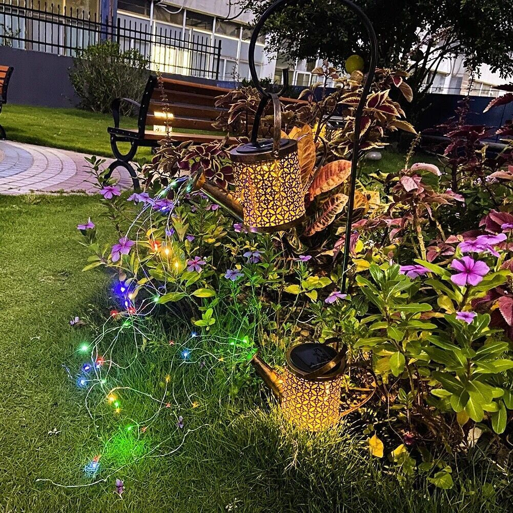 Elegant Set of 2 Copper Solar Watering Can Lights – Perfect Outdoor Decor for Pathways, Yards, and Patios