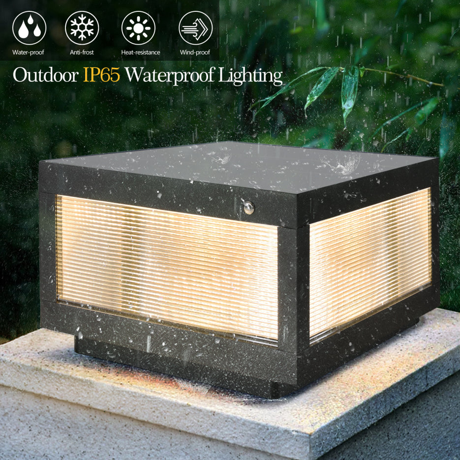 Illuminate Your Outdoors with 12-Inch Black Solar LED Post Cap Light - Perfect for Pathways, Decks & Patios - 1-Pack