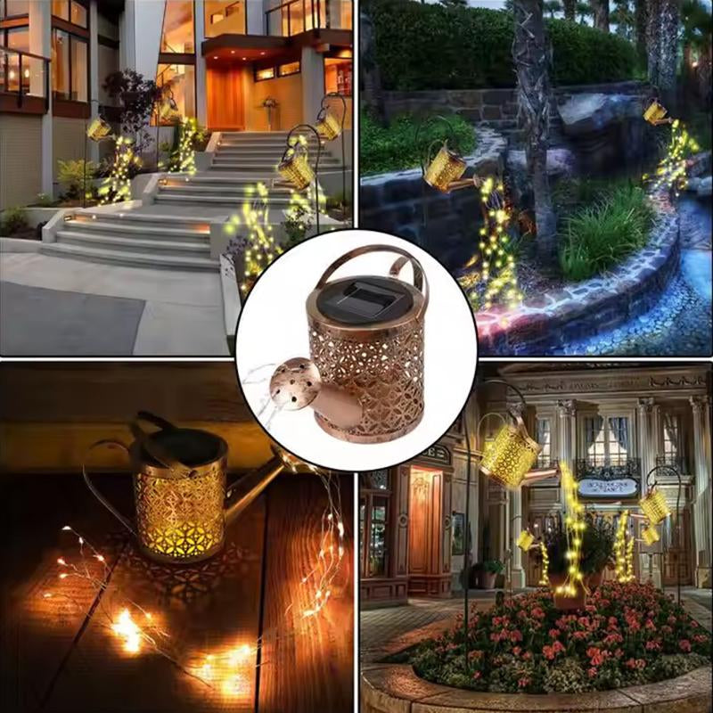 Transform Your Garden with 2-Pack Solar LED Watering Can String Lights – Ideal Outdoor Decor!