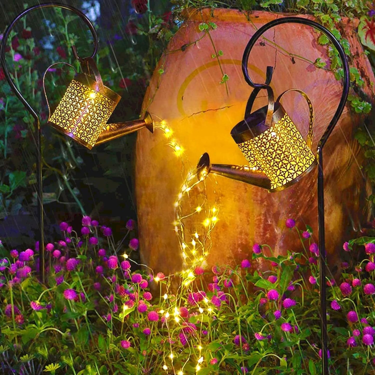Transform Your Garden with 2-Pack Solar LED Watering Can String Lights – Ideal Outdoor Decor!