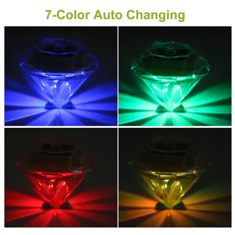 Transform Your Garden with 4Pcs Stylish Waterproof Diamond LED Solar Lights!