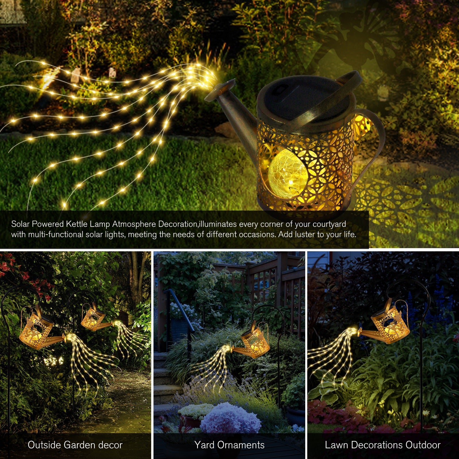 Enchanting Solar Watering Can Garden Lights - Waterproof Outdoor Decor for Patios, Yards, and Pathways - Ideal Gift for Garden Lovers!