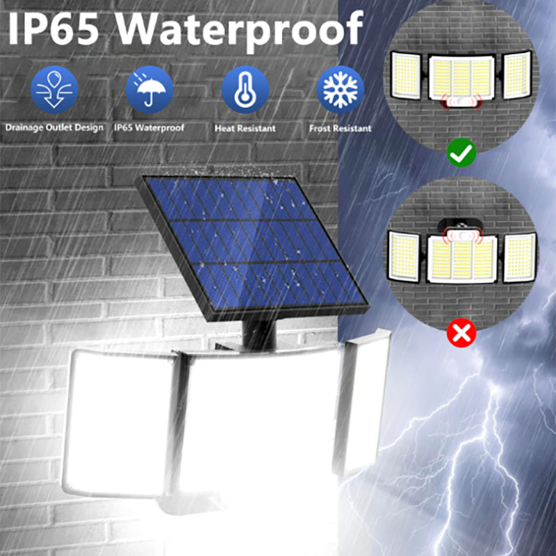 Ultimate 348 LED Solar Motion Sensor Lights - 1 or 2 Pack with Remote & 3 Adjustable Heads - Waterproof Outdoor Security Solution