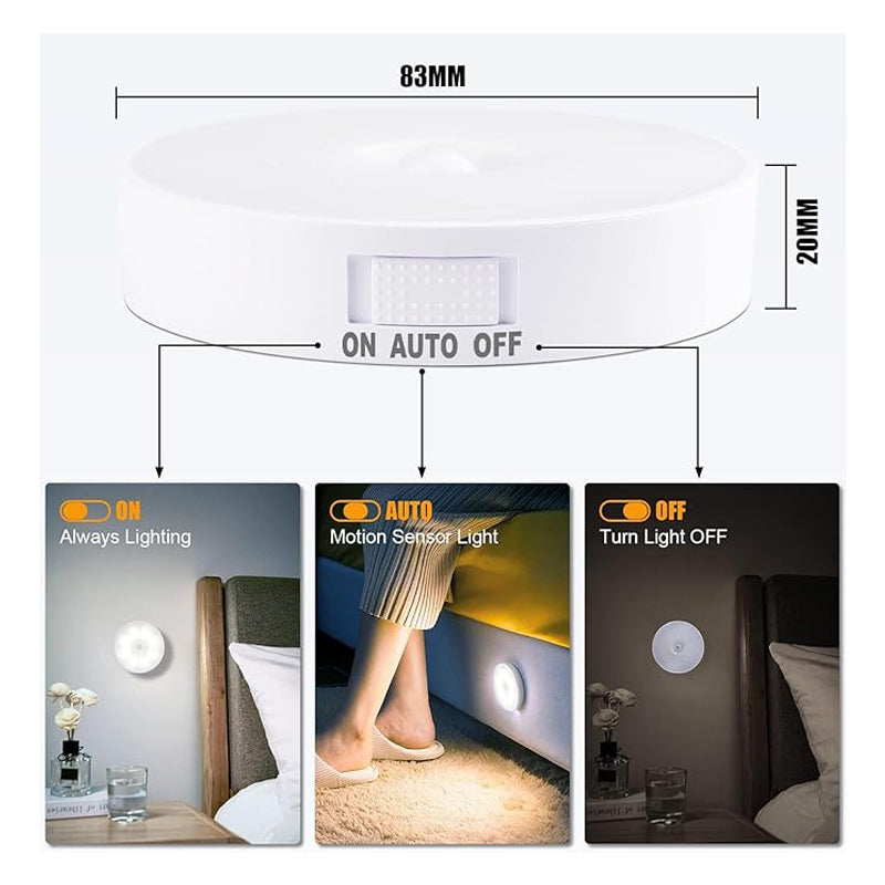 Illuminate Your Space: 6-Pack Dimmable Wireless Motion Sensor Under Cabinet Lights with 16 LEDs - Rechargeable Puck Lights for Closet, Kitchen, Hallway, and Stairs (3000-6000K)