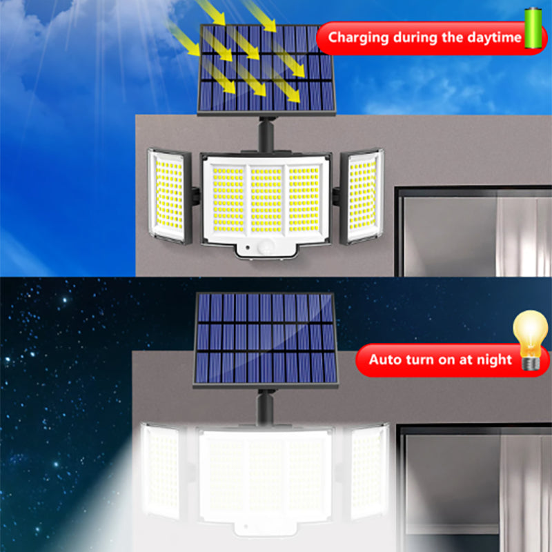 Ultimate 348 LED Solar Motion Sensor Lights - 1 or 2 Pack with Remote & 3 Adjustable Heads - Waterproof Outdoor Security Solution