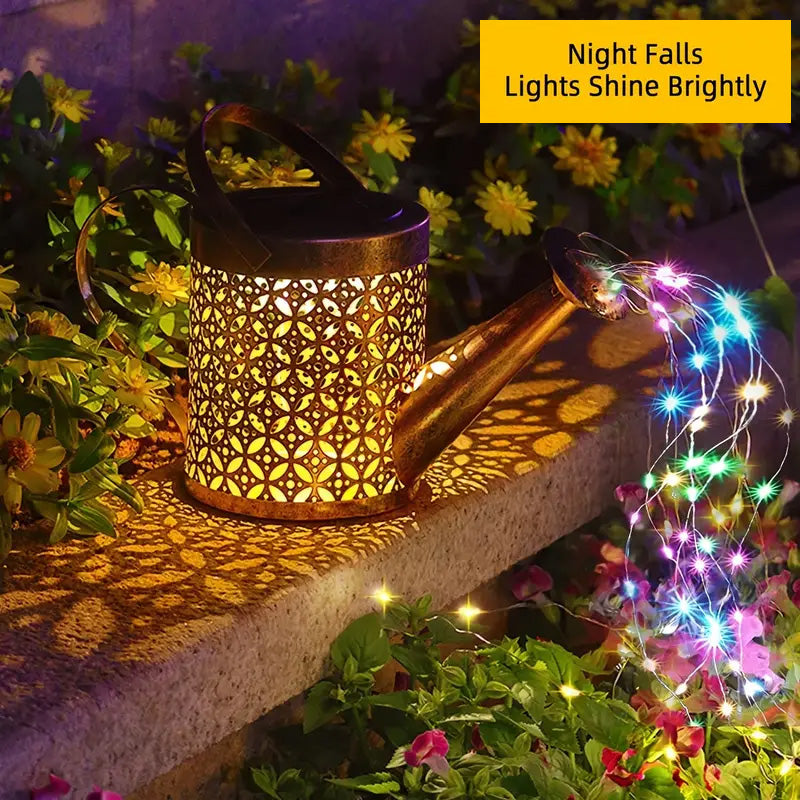 Elegant Set of 2 Copper Solar Watering Can Lights – Perfect Outdoor Decor for Pathways, Yards, and Patios