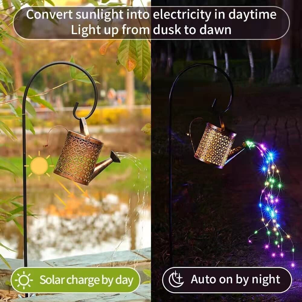 Elegant Set of 2 Copper Solar Watering Can Lights – Perfect Outdoor Decor for Pathways, Yards, and Patios