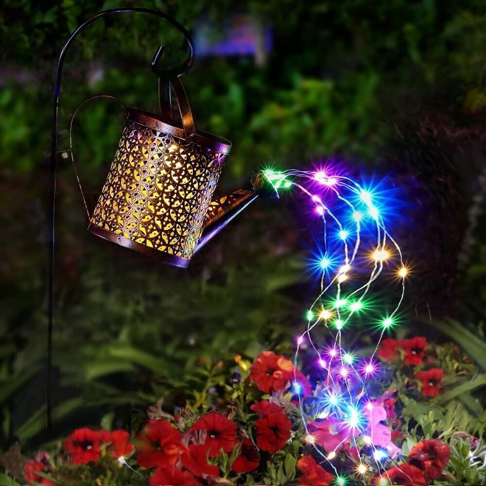 Elegant Set of 2 Copper Solar Watering Can Lights – Perfect Outdoor Decor for Pathways, Yards, and Patios