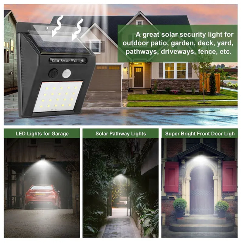 Brighten Your Outdoors with 20 LED Solar Motion Sensor Lights - Waterproof & 120° Wide Angle!