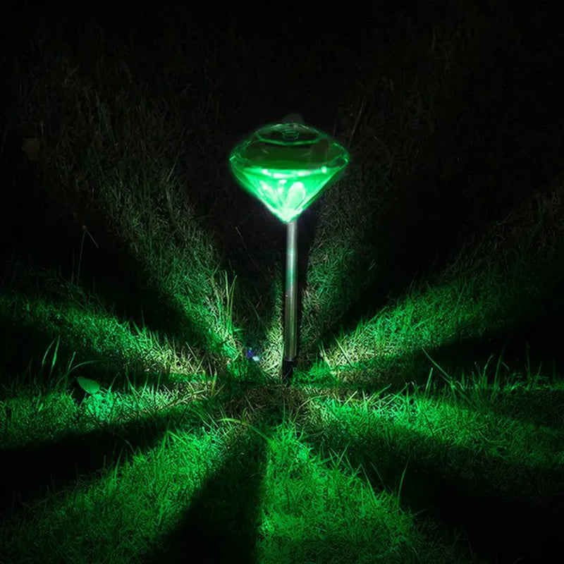 Transform Your Garden with 4Pcs Stylish Waterproof Diamond LED Solar Lights!