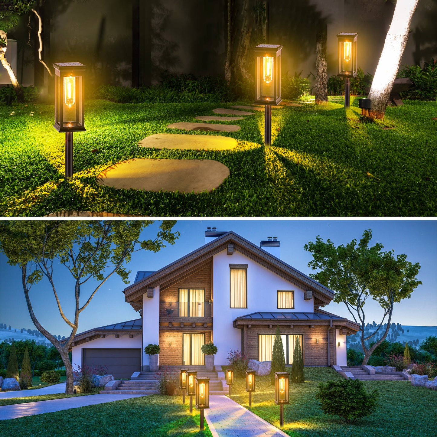 Transform Your Outdoor Space: 6-Pack Solar Waterproof Stake Lights for Pathway, Garden, and Patio