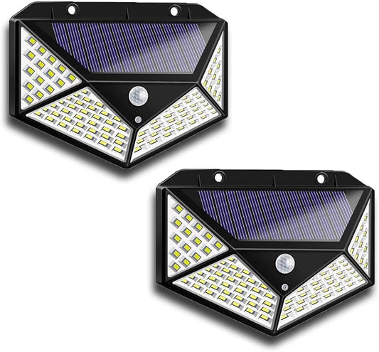 Aolyty 2-Pack Solar Motion Sensor Wall Lights - 3 Modes, Waterproof LED Security Lights with 4-Side Illumination for Garden, Yard, Patio & Walkway
