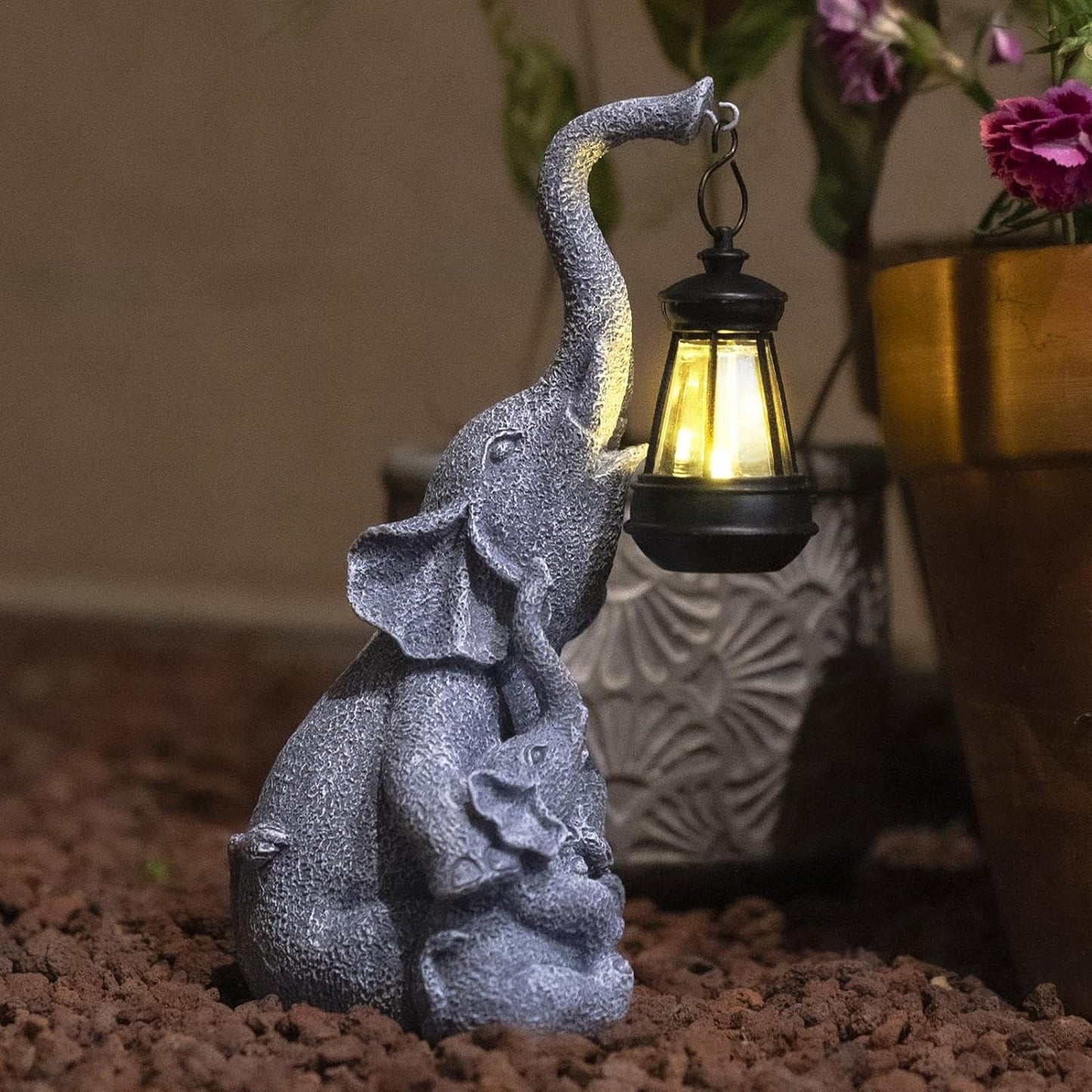 Enchanting Solar Elephant Light - Ideal for Indoor & Outdoor Decor, Garden Charm & Front Porch Accent