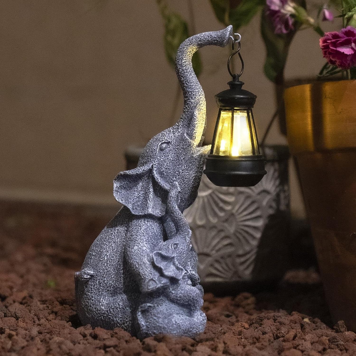 Enchanting Solar Elephant Light - Ideal for Indoor & Outdoor Decor, Garden Charm & Front Porch Accent