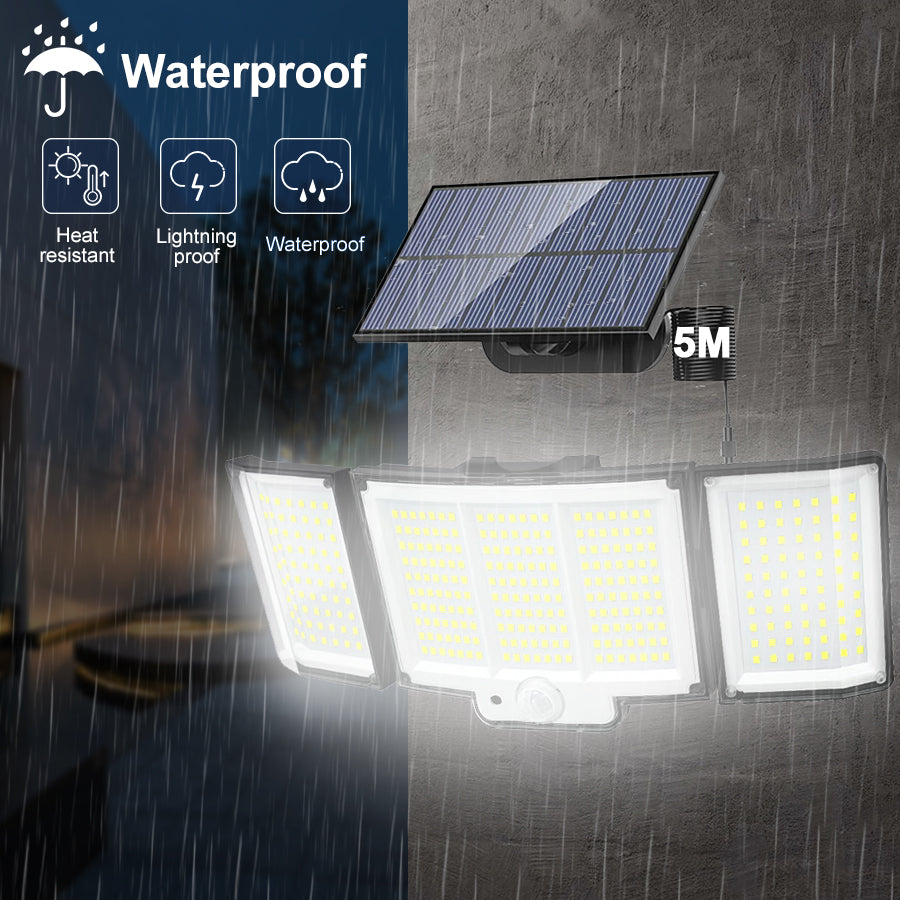 Ultimate 348 LED Solar Motion Sensor Lights - 1 or 2 Pack with Remote & 3 Adjustable Heads - Waterproof Outdoor Security Solution