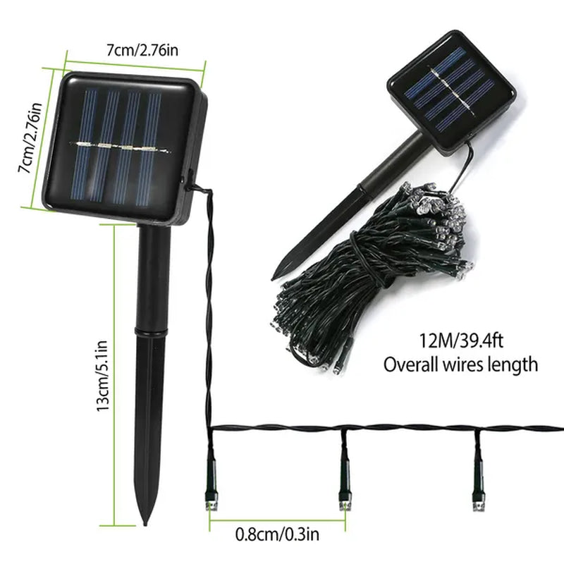 Transform Your Outdoor Space with 12M Solar LED Fairy String Lights - Enchanting Ambiance Awaits!