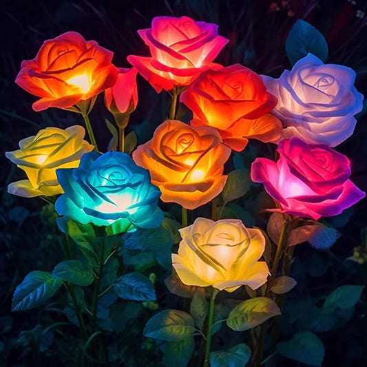 Transform Your Outdoor Space with 4 Pack Waterproof Solar Flower Lights - Stunning Solar Garden Decorations