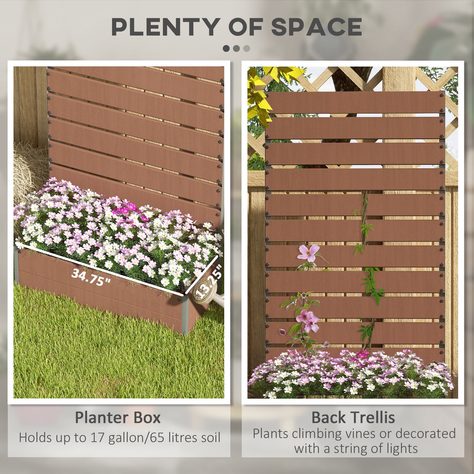 Transform Your Garden with Our Chic Light Brown Trellis Planter for Climbing Plants - Stylish Raised Bed & Planter Box!