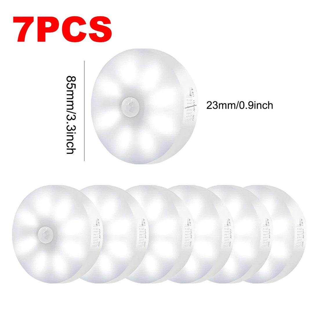 Rechargeable USB LED Motion Sensor Night Light - Portable and Versatile for Cabinets & Stairs