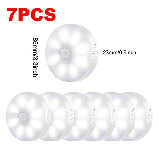 Rechargeable USB LED Motion Sensor Night Light - Portable and Versatile for Cabinets & Stairs