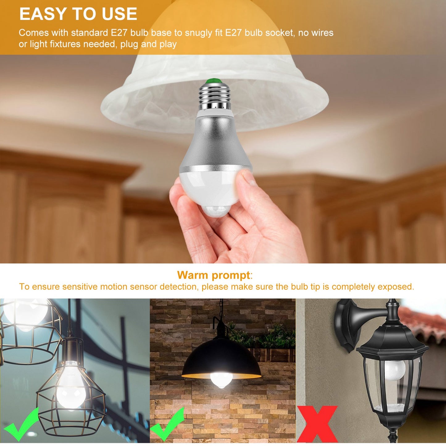 Revolutionary Smart E27 Motion Sensor LED Bulb - 9W 6500K Automatic Dusk to Dawn Lighting for Home & Garden