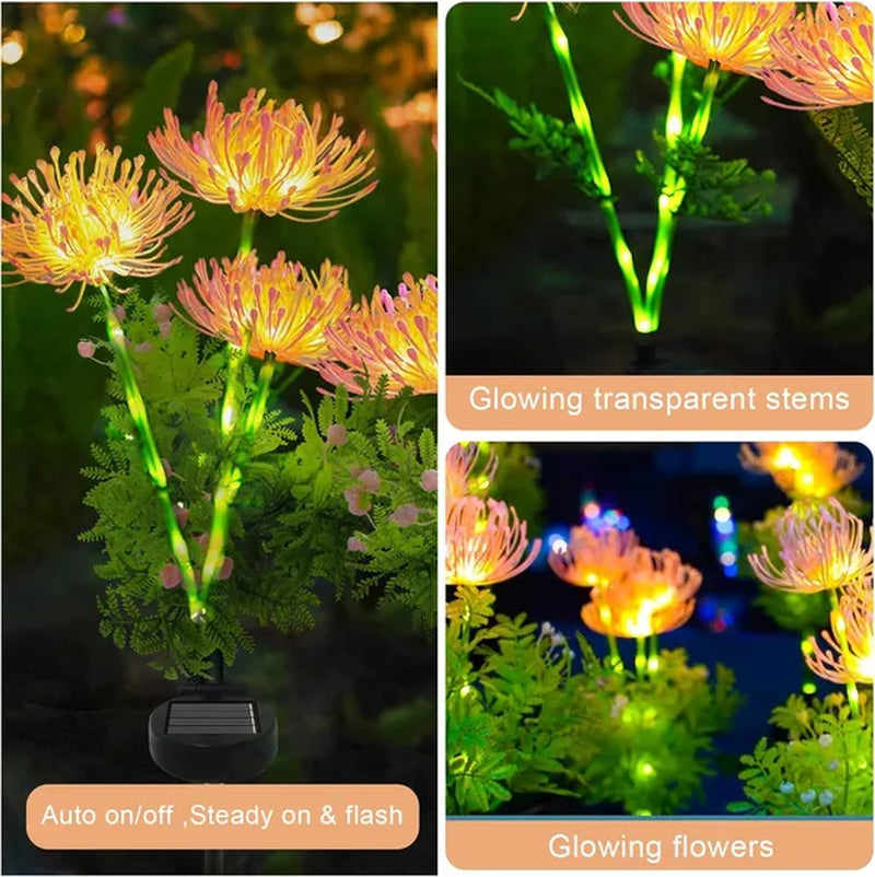 Transform Your Garden with 4 Pack Solar Flower Lights - Automatic On/Off Outdoor Decor & Ideal Gift for Mom!