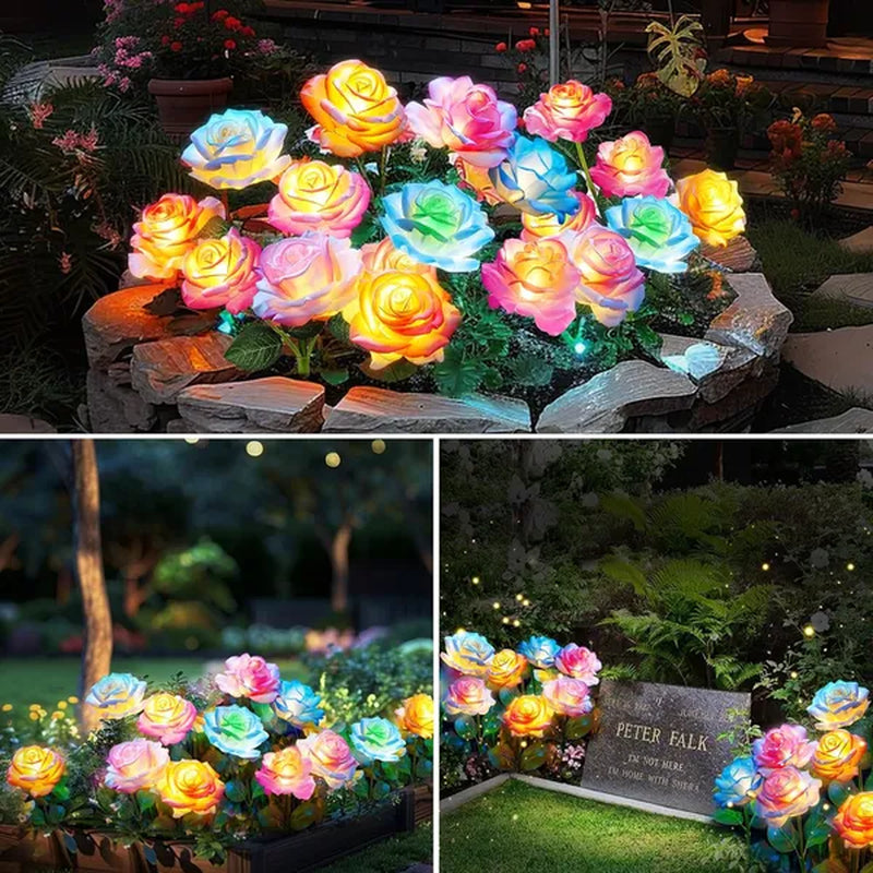 Transform Your Outdoor Space with 4 Pack Waterproof Solar Flower Lights - Stunning Solar Garden Decorations