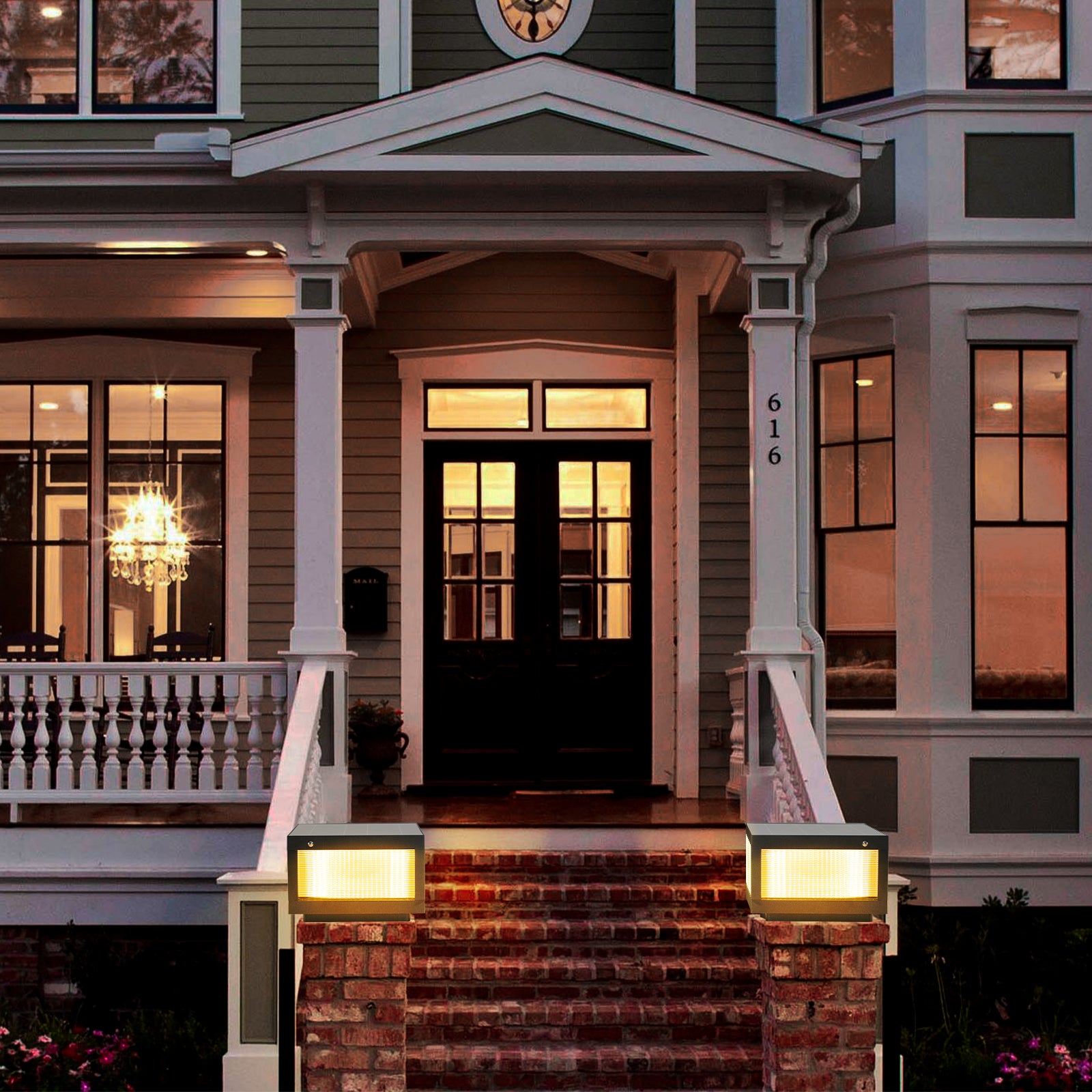 Illuminate Your Outdoors with 12-Inch Black Solar LED Post Cap Light - Perfect for Pathways, Decks & Patios - 1-Pack