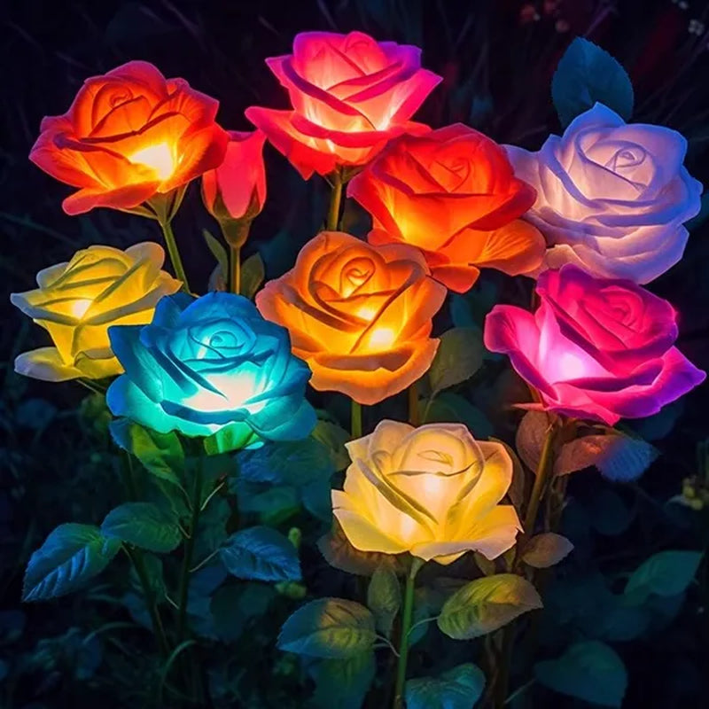 Transform Your Outdoor Space with 4 Pack Waterproof Solar Flower Lights - Stunning Solar Garden Decorations