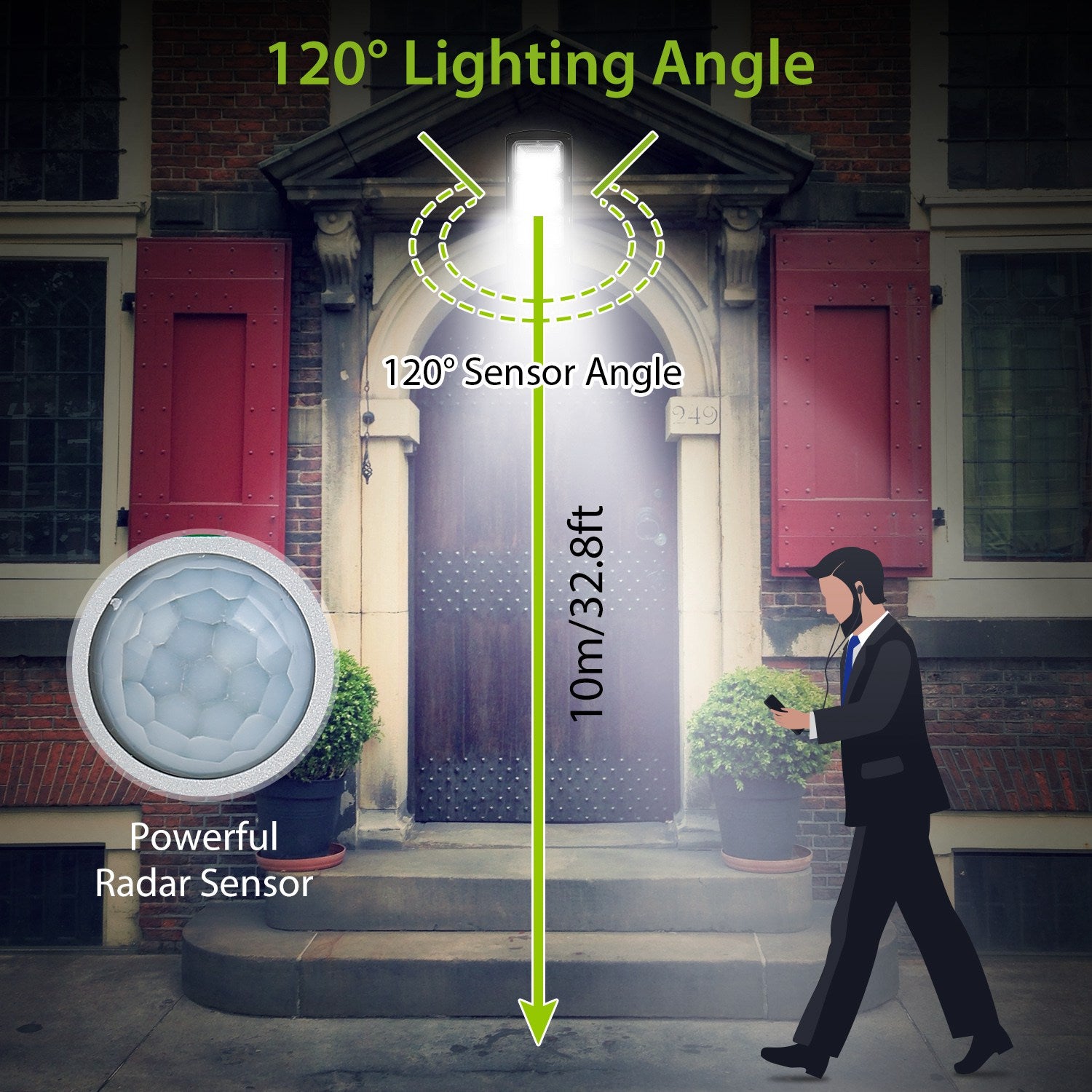 Illuminate Your Outdoors with 180 LED Solar Street Path Lights - Remote Control, Waterproof & Wireless for Garage, Front Door, and Garden Pathway!