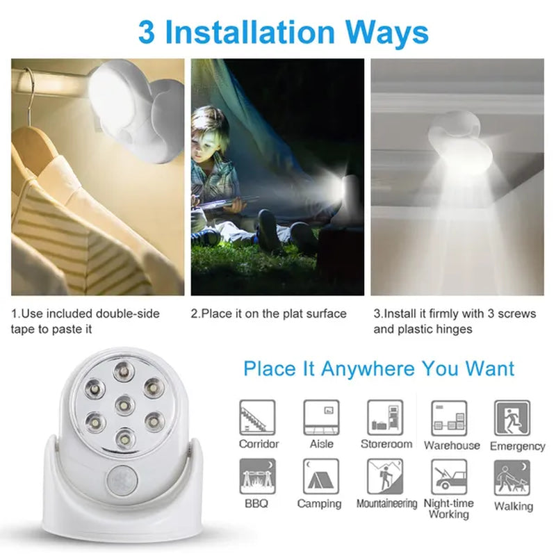 Transform Your Space with the Wireless LED Spotlight - 90° Motion Sensor Night Lamp