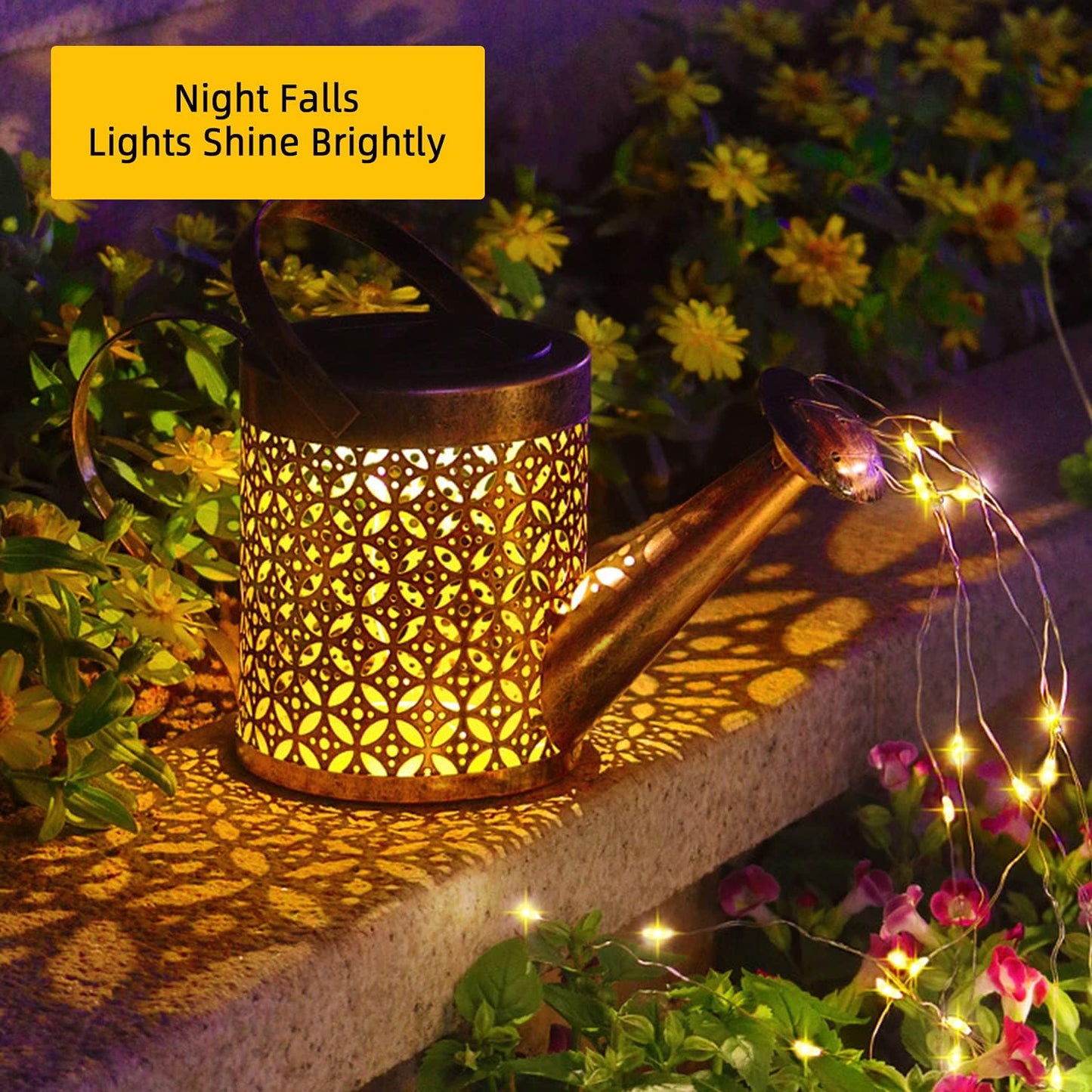 Transform Your Garden with 2-Pack Solar LED Watering Can String Lights – Ideal Outdoor Decor!