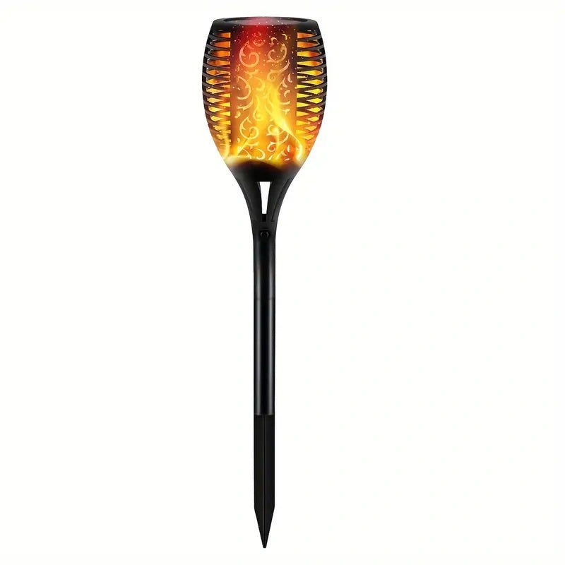 Illuminate Your Outdoors: 5-Pack Solar Flickering Flame Garden Torches - Ideal for Holiday Decor!
