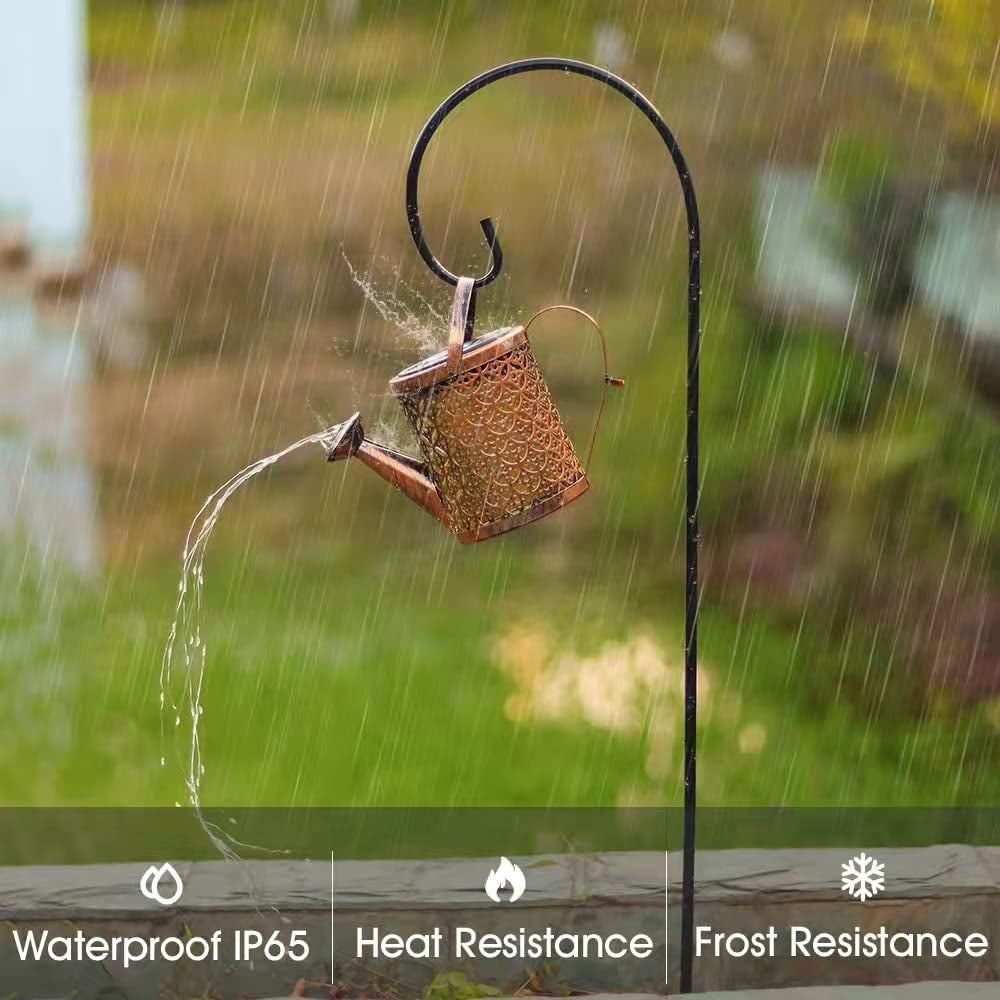 Elegant Set of 2 Copper Solar Watering Can Lights – Perfect Outdoor Decor for Pathways, Yards, and Patios