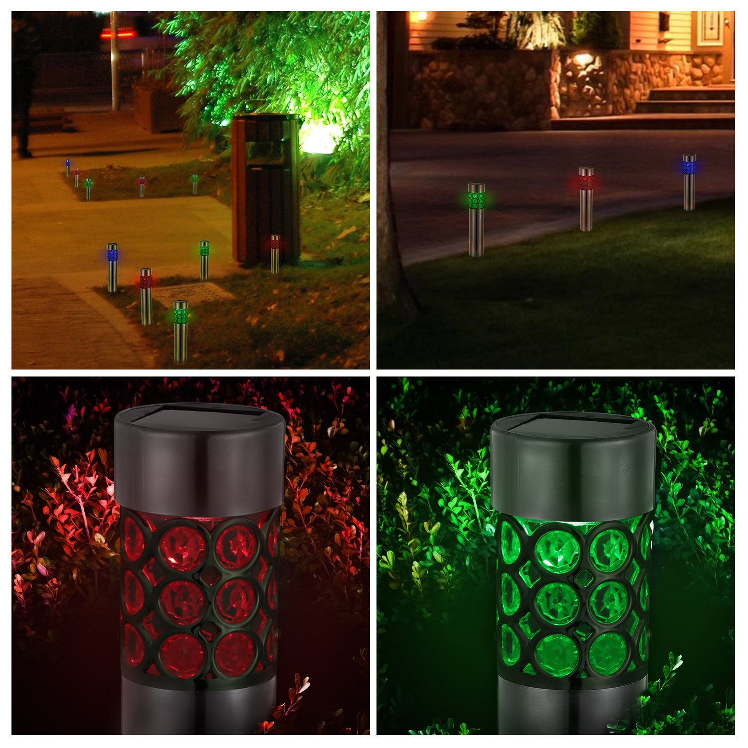 Illuminate Your Garden: 6-Pack Waterproof Solar RGB Color Changing Pathway Lights